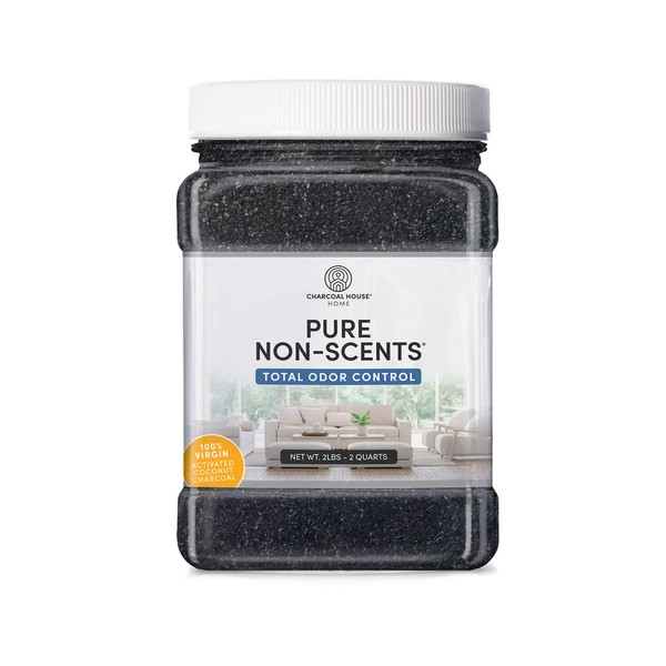Pure Non Scents® Granular Coconut Shell Activated Charcoal - Non Toxic Odor Absorber & Eliminator for Home, Car, Shoes, Closet, Fridge, & More - Safe Deodorizer for Bad Odors - Unscented, 2lbs