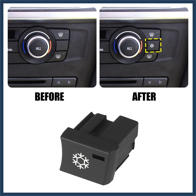 INFINAUTO Car Snowflake Type Button Climate Control Panel Button AC