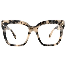 Zeelool Minguela ZWA953631 - Marco de anteojos cuadradas de acetato clásico unisex con lente transparente sin receta, Tortoise, Medium