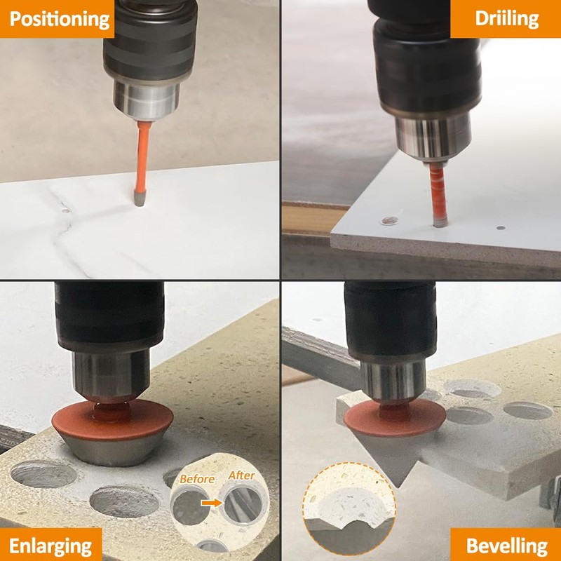 BGTEC Diamond Core Drill Bit Kit - Triangle Shank 6/6/8/20/25/28/35/45/50/65mm