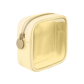 ccHuDE Mini Makeup Bag Clear Makeup Pouch Transparent Cosmetic Pouch Portable Make Up Organizer Pouch Transparent Travel Toiletry Carry Bag Yellow