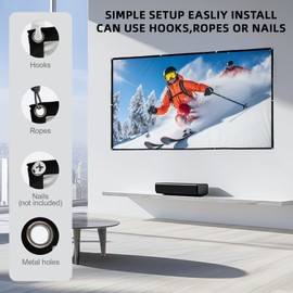 LIHONG 4K Projector Screen, 16:9 HD Foldable Portable Double Sided Anti-Crease Projection Screens for Indoor Outdoor Use, Home Theater, Party, Office, Classroom (120" 16:9)