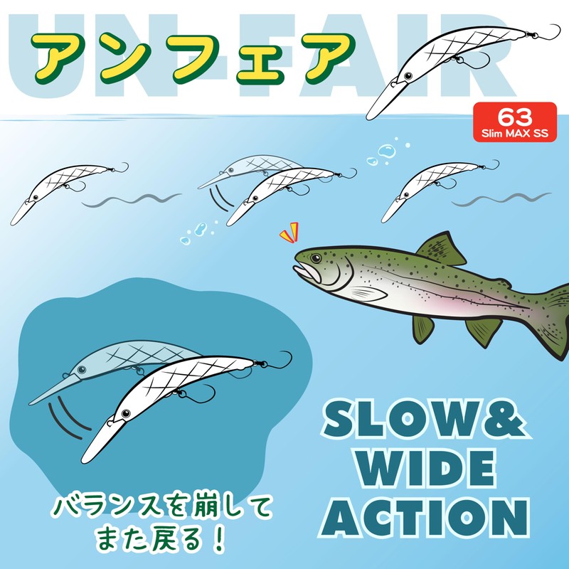 Lucky Craft Unfair 63 SLIM MAX SS FISHING Lure (0842