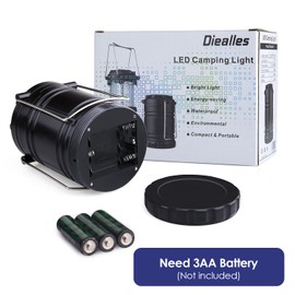 Diealles Camping Lamp, 2 Pack 30 LEDs Camping Lamp, Foldable Waterproof Camping Light with Hook, Portable Camping Lantern for Tent, Hiking, Fishing, Emergency Blackout