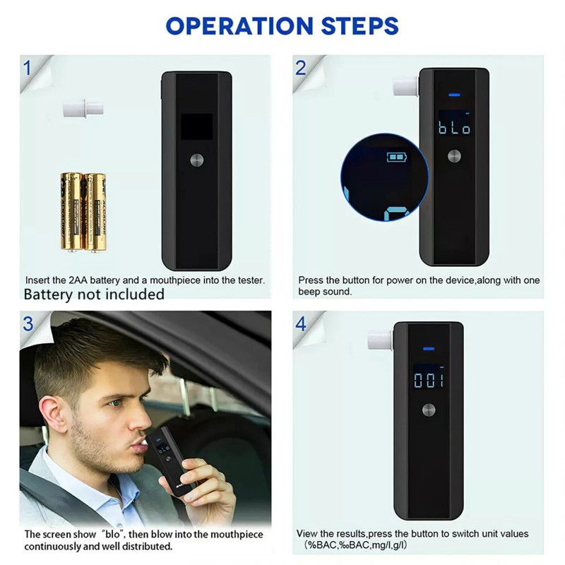 LCD Digital Breath-Alcohol Tester Breathalyser Police Analyzer 5s Response