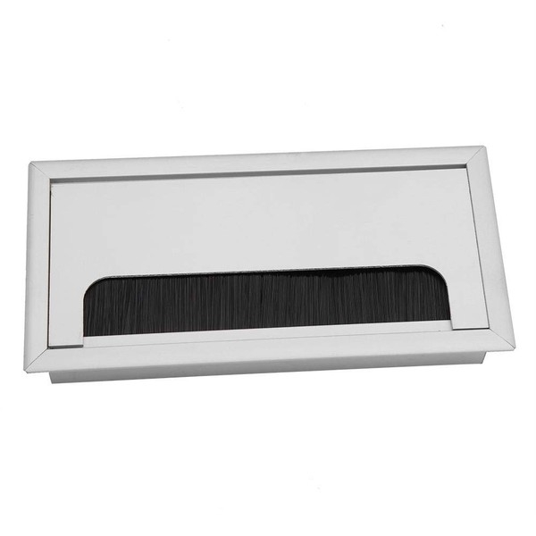 Silver Computer Desk Table Grommet Kit Square Aluminium Alloy Wire