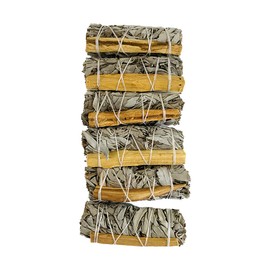 Vie Naturals Sage Smudge Sticks, Pack of 6 Palo Santo & White Sage 4"
