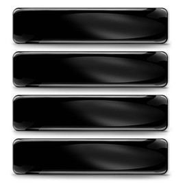 SkinoEu 4 x Aufkleber 3D Gel Silikon Stickers Autoaufkleber Auto Motorrad Fahrrad Helm Laptop Abzeichen Schwarz SP 4 B