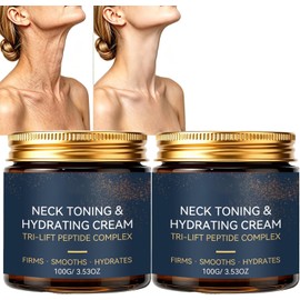 Crema antiedad para el cuello para pieles maduras: hidratante reafirmante con péptidos, tonifica y reafirma el cuello, reduce visiblemente las arrugas profundas y la textura flácida. (2pcs)