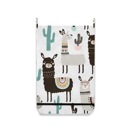 ISAOA Large Hanging Laundry Hamper for Bedroom Nursery Dorm Door Closet Llama Cactus Laundry Bag Foldable Storage Toy Laundry Baskets