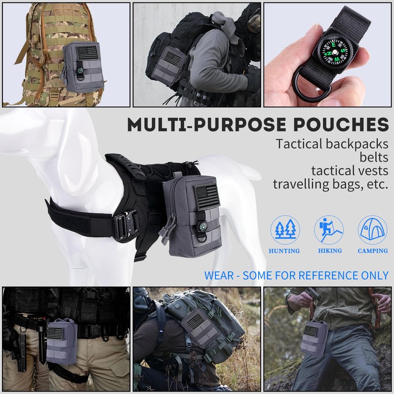 bvya Tactical Molle Pouch Multi-Purpose Compact Waist Pack Water-Resistant Small