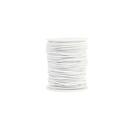 Rubber Rope 2 mm 30 m, White Expander Rope, Tarpaulin Rope, Weatherproof Tension Rope, Rubber Cord, Rubber Cord, Elastic Band, Bungee Cord for DIY Crafts, Sewing, Luggage, Camping (White, 2 mm x 30 m)