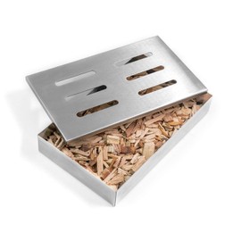 PRECORN Smoker Box Made of Stainless Steel for Gas Barbecue Charcoal Grill Accessories Smoker Box for BBQ Aroma