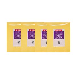 VR Angel 8 x Dark Yellow Disposable Paper Table Cloth Cover for Square or Rectangular Dining Table Birthday Party, Catering, Baby Shower, Wedding Decorations - 90 x 90cm