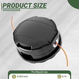 Eyoloty 99944200908 Replacement Head Compatible with Echo 400 SRM-225 SRM-230 SRM-210 SRM-200 SRM 250 Pas210 Pas211 Pas225 Pas230 Pas231 PAS225VP String Trimmer,Head Pre-Wound Dual 0.095" 10 Ft Line