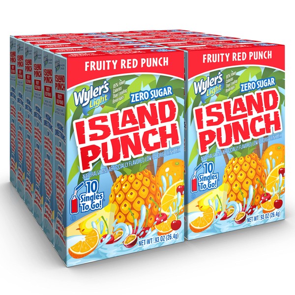 Wyler's Light Island Punch, Fruity Red Punch, 10 CT (Pack - 12)