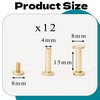 Zhooooonglf Brass Chicago Screws 8×4×15mm 12Pack Rivets Bookbinding Stud Screws
