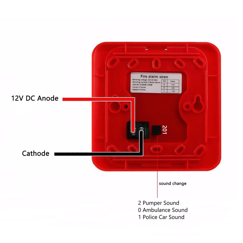 Lancoon Wired Sound and Light Fire Alarm Safety Horn Sound