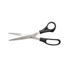 Westcott 8" Straight All Purpose Scissors, Black, 3-Pack