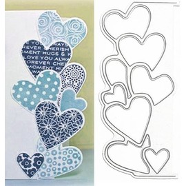 Heart Border Cutting Dies for Card Making Mould Hollow Frame Cutting Dies Stencils for DIY Scrapbooking Photo Album Decorative Embossing Paper Cutting Dies for Card Making Templates