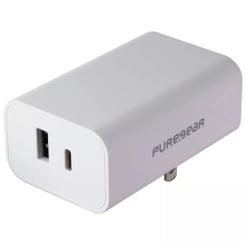 PureGear LightSpeed (42W) USB-C and USB-A Wall Charger - White (09811PG)