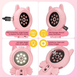 Microscope for Kid - Autofocus Mini Pocket Handheld Kids Microscope HD Shooting Photo & Video Magnifying Glass for Kids Edu STEM for Children's Gifts for 3 4 5 6 7 8 9 10 Year Old