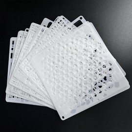 16Pcs Pattern Stencils for Crafts 6x6 Inch Brick Dot Layering Stencils for Painting on Wood Geometric Stencils Mixed Media Texture Stencils for Painting on Walls Furniture Fabric Canvas Card Making