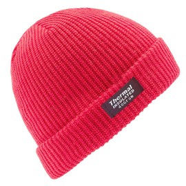 True Face Women Beanie Thinsulate Hat Fleece Lined Woolly Winter Knitted Warm Ski Cap Dark Pink One Size