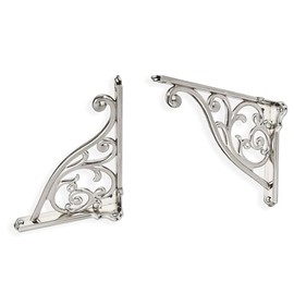 Heavy Duty Solid Stand,8 Inch 2 Pack Brushed Satin Nickel,Right Angle Wall Panel Support Bracket,Decorative Shelf Bracket,Heavy Duty Vintage,Wall Mount Support DIY - Shelf Hardware Included