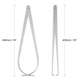 HARFINGTON Firm Joint Inside Outside Caliper Set 400mm 16 inch 410 Stainless Steel Firm Friction Joint for External Internal Measurements