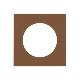 11x11 Mat Bevel Cut for 7x7 Photos - Precut Aged Oak Brown Circle Shaped Photo Mat Board Opening - Acid Free Matte to Protect Your Pictures - Bevel Cut for Family Photos, Pack of 1 Matboard