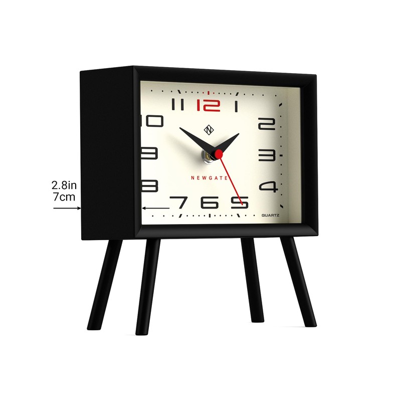 NEWGATE Henry Mantel Clock Black - No-Tick Silent Sweep Movement