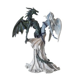 Pacific Giftware The Dark Chemical Wedding Statue by Alchemy England Gothic Angel and Dragon Figurine Highly Detailed Fantasy Decor for Home Display 13.19" Tall
