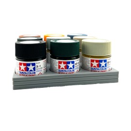 Jeff Did it! 23ml Paint Bottle Display/Holder - Holds 9 Bottles Compatible with Tamiya 10ml Bottles with Anti-Slip Rubber Feet - 3D Printed (Gray)