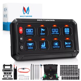 MICTUNING LED Touch Switch Panel 8 Gang Car Marine Boat Power Button Control Box