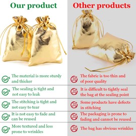 CLTPY Pack of 100 Bags for Filling, 15 x 20 cm Fabric Bags with Drawstring, Golden Jewellery Bags, Advent Calendar for Filling, Used for Wedding Favours, Christmas and Anniversaries