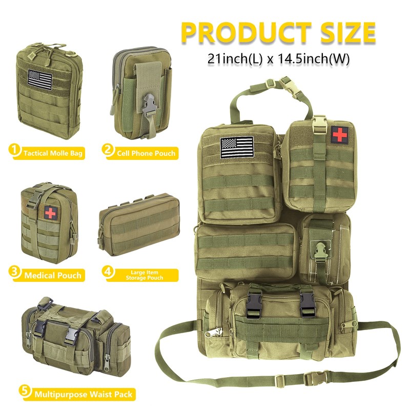 Universal Tactical Seat ​Back Organizer Vehicle Molle Panel Organizer Storage