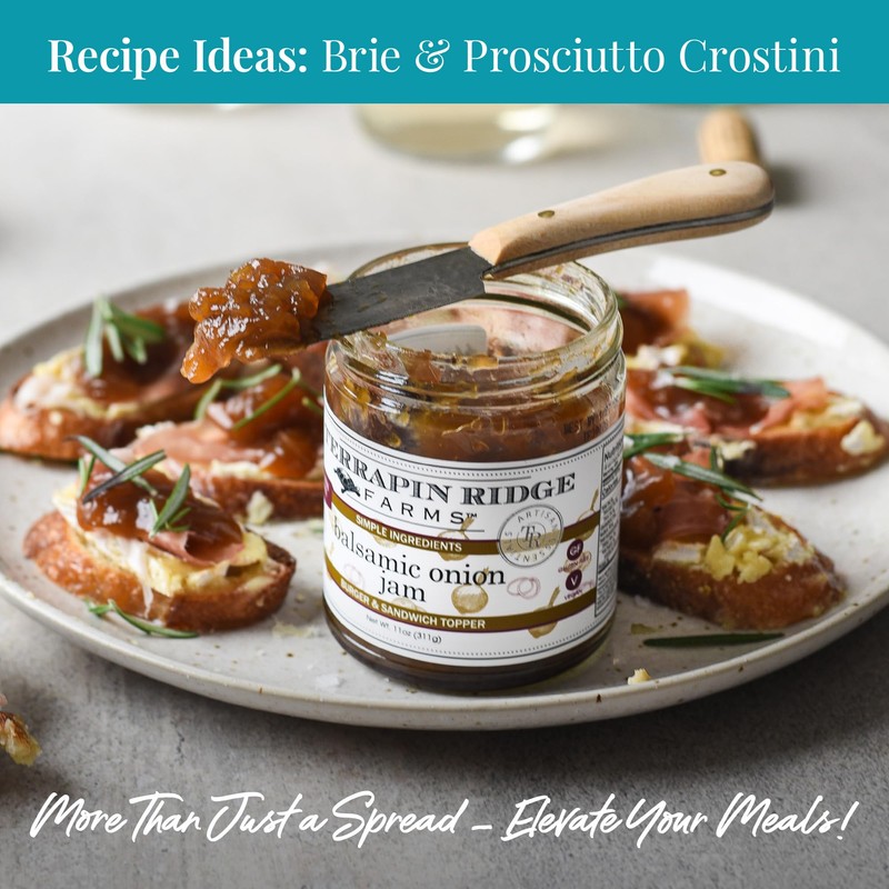 Terrapin Ridge Farms Balsamic Onion Jam, Rich Caramelized Flavor, Vegan