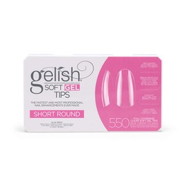 Gelish Soft Gel Nail Tips, 550 Count - Short Round, Gel Tips, Soft Gel For Gel Nails, Nail Tips For Manicures, Gel Nail Tip Extensions