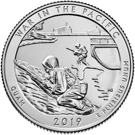 US 2019 War in the Pacific National Historical Park (GUAM) Quarter Coin Hinged Money Clip - America the Beautiful