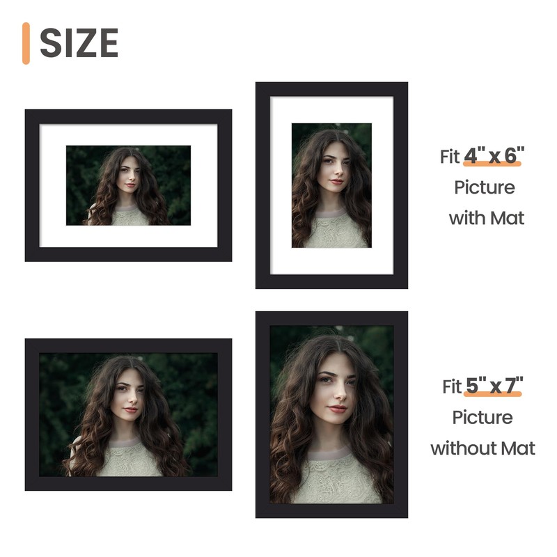 upsimples A5 Picture Frame, 3 Pack A5 Black Photo Frame,