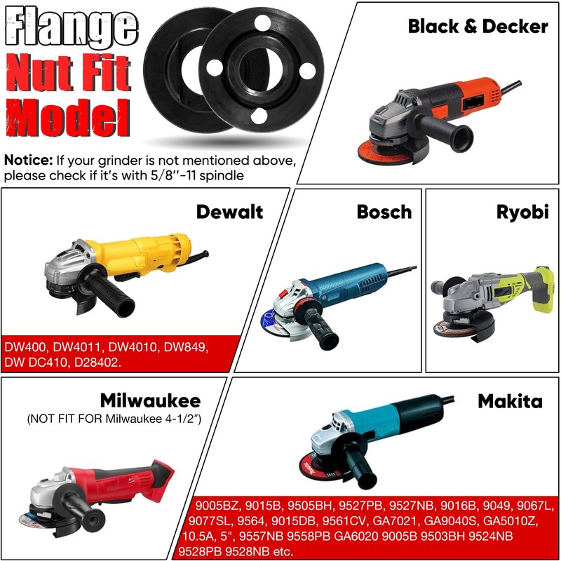 SHALL Angle Grinder Tool Kit with 5/8'-11 Flange Nut, Adjustable