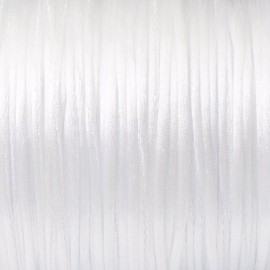 Hackberry Creek White Satin Nylon Cord - 1mm Smooth String - 30 Meter Spool - DIY Jewelry Cord