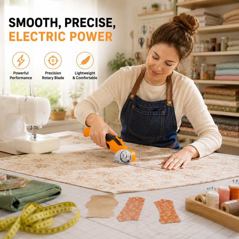 Rechargeable Electric Scissors for DIY Cutting – 3.7V Cordless Rotary