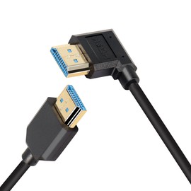 PNGKNYOCN 8K HDMI 2.1 Short Cable,1FT/0.3M 90 Degree Ultra High Speed HDMI Cable Left Bend HDMI Male to Male Cable Support 8K@60Hz,Dynamic HDR,HDCP 2.2&2.3, eARC