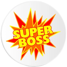 Kiwi Gifts Super Boss - 3 Pack Circle Stickers 3 Inch