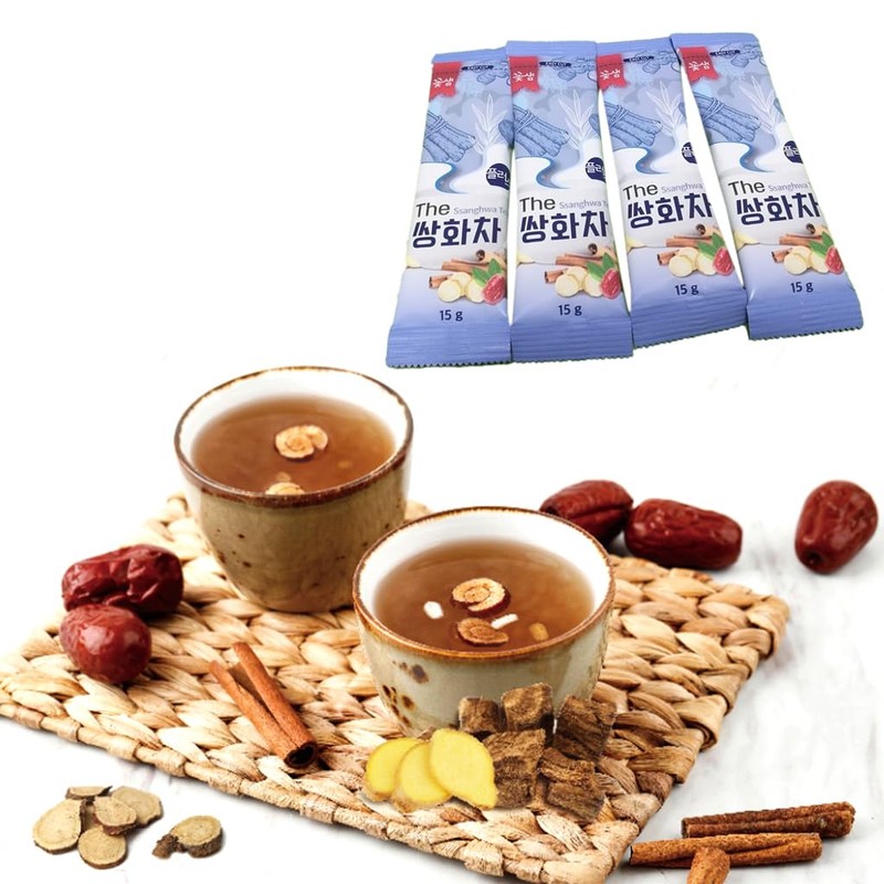 Korean Traditional Healthy Herb Tea Individual Powder Sticks Ssanghwa Tea