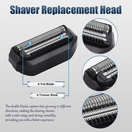 YAZIYIR 2 Pack Shaver Replacement Blade compatible with MANSCAPED The Handyman Compact Face Shave,Shaver Foil Blades for Portable Men's Travel Facial Hair Groomer, Waterproof Compact Face Shaver