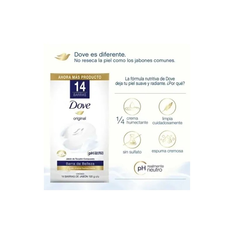 Jabón Corporal Dove Barra Crema Humectante Pzs Full
