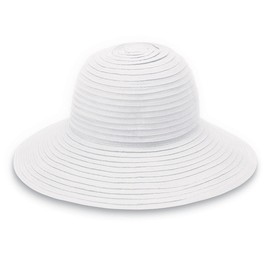 Wallaroo Hat Company Women’s Scrunchie Sun Hat – UPF 50+ Sun Protection, Packable and Adjustable Sizing for Medium Crown Sizes – Sun-Smart Hat for Travel, Poolside, Everyday (Solid White)